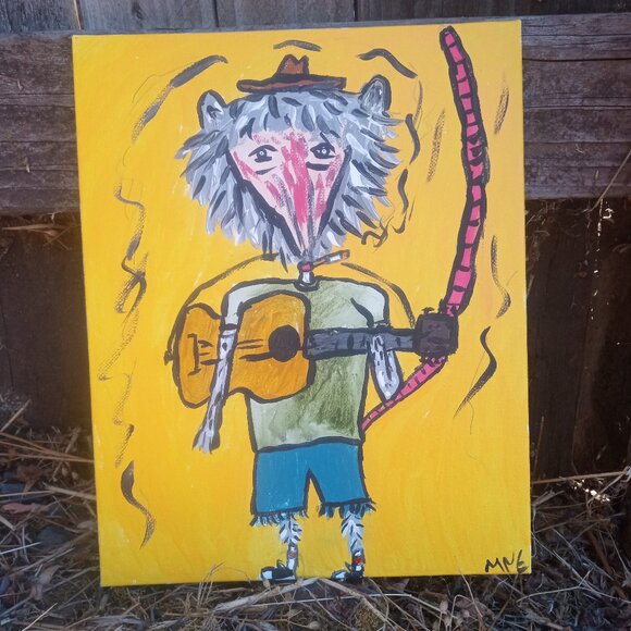 Possum Playing Guitar painting - Picture 9 of 12